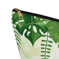 Green Botanical Accessory Pouch