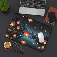Floating Lantern at Night Desk Mat