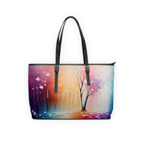 Artistic Tree Landscape PU Leather Shoulder Bag