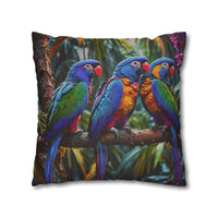 Tropical Parrots Decorative Pillowcase