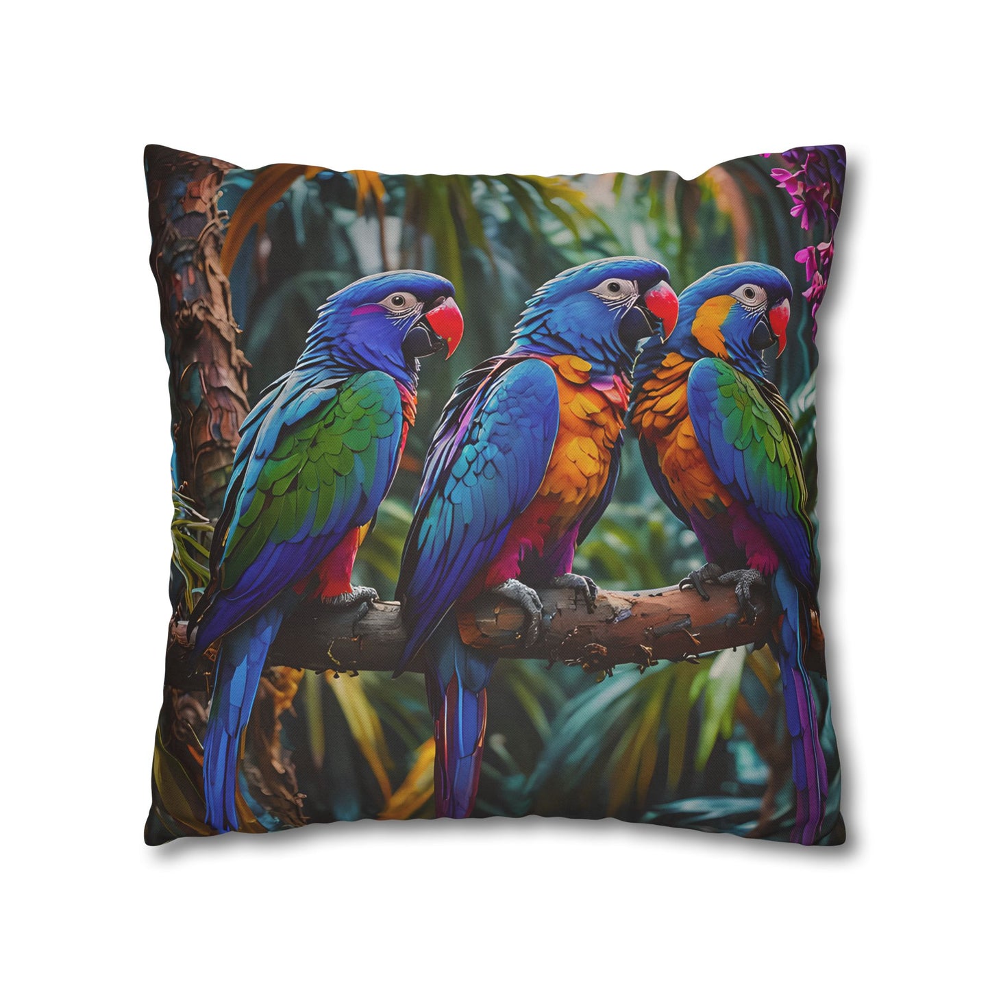 Tropical Parrots Decorative Pillowcase