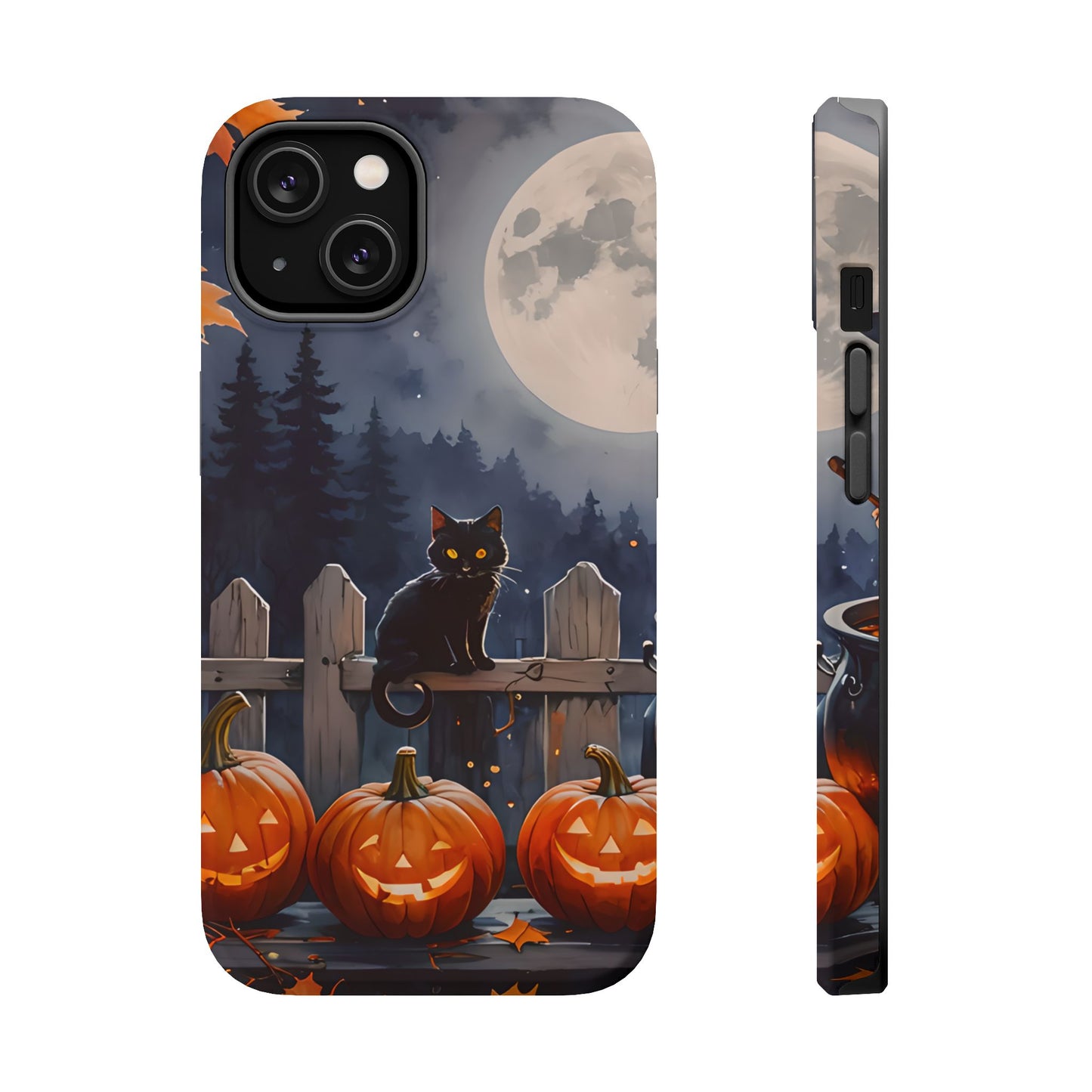 Black Cat Pumpkin Magnetic Phone Case