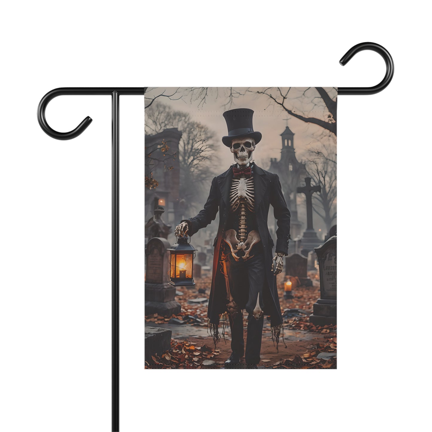 Graveyard Skeleton Gentleman Garden Flag