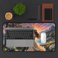 Romantic Sunset Dancing Couple Desk Mat