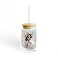 Tropical Floral Bride Sipper Glass