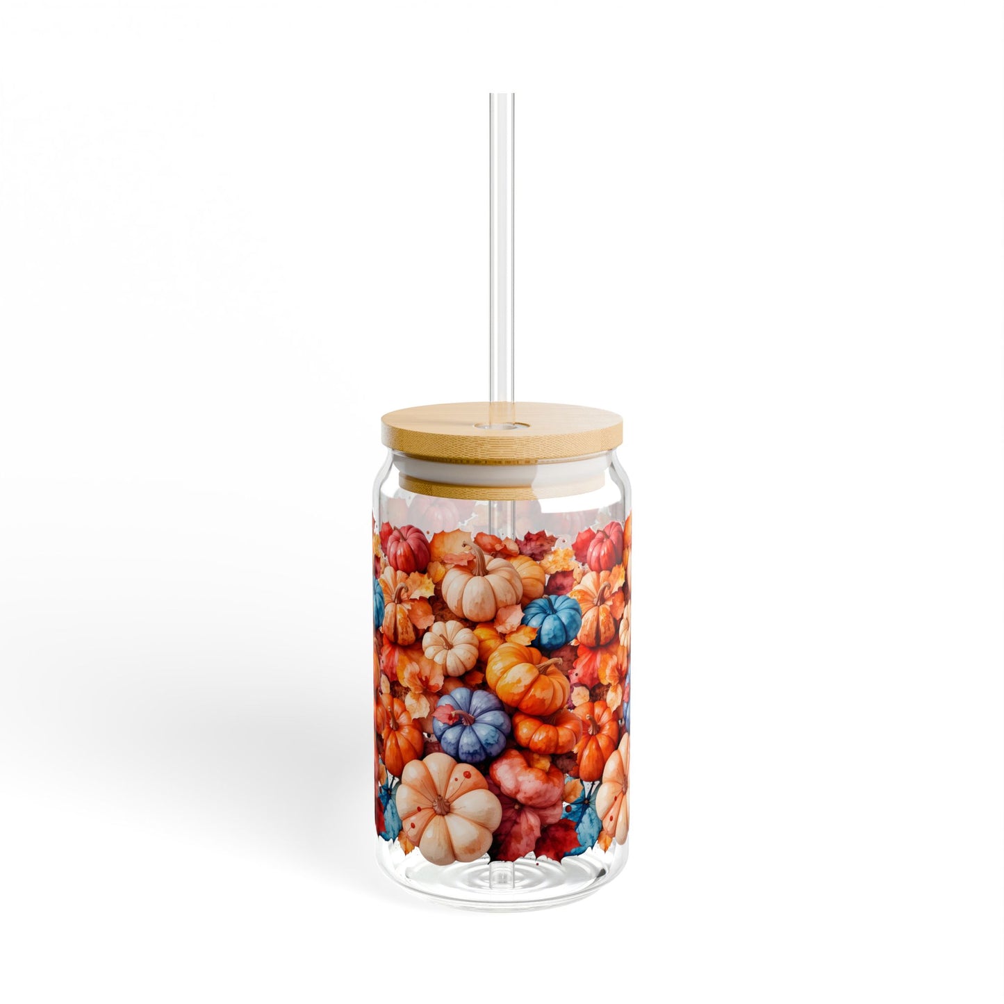 Autumn Pumpkin Patch Sipper Glass