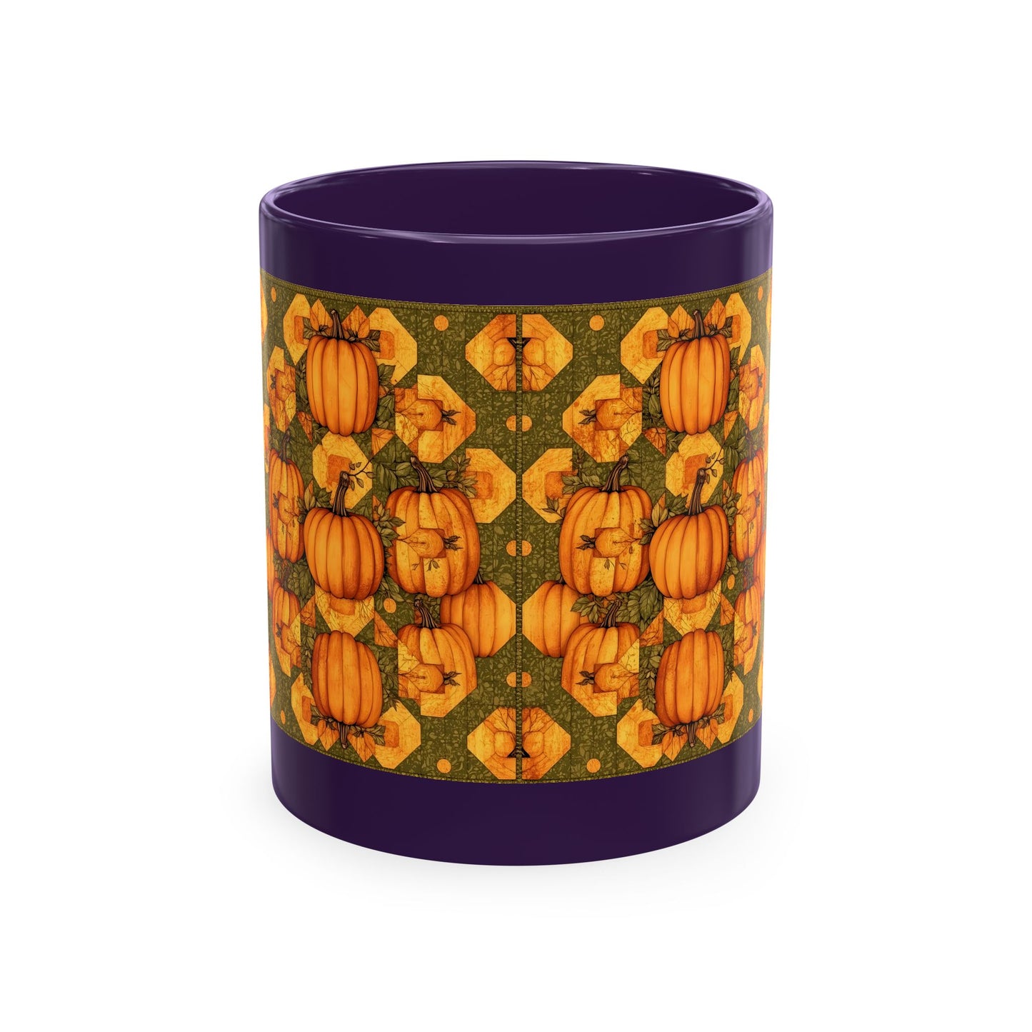 Pumpkin Quilt Patch Ceramic Mug