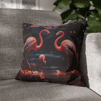 Flamingo Sunset Decorative Pillowcase