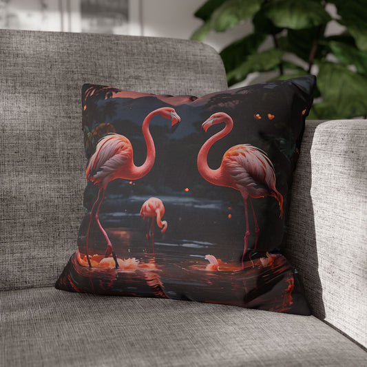 Flamingo Sunset Decorative Pillowcase