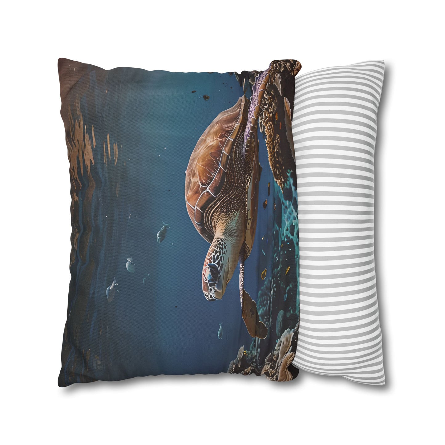 Sea Turtle in the Deep Blue Pillowcase