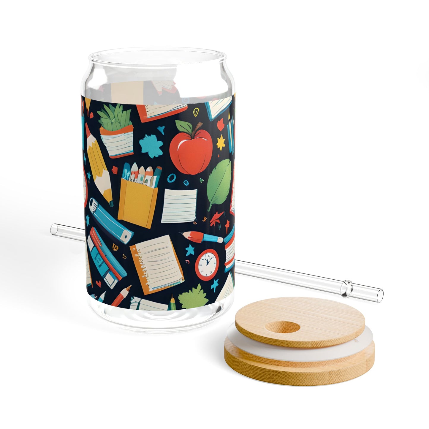 Teacher School Supplies Sipper Glass