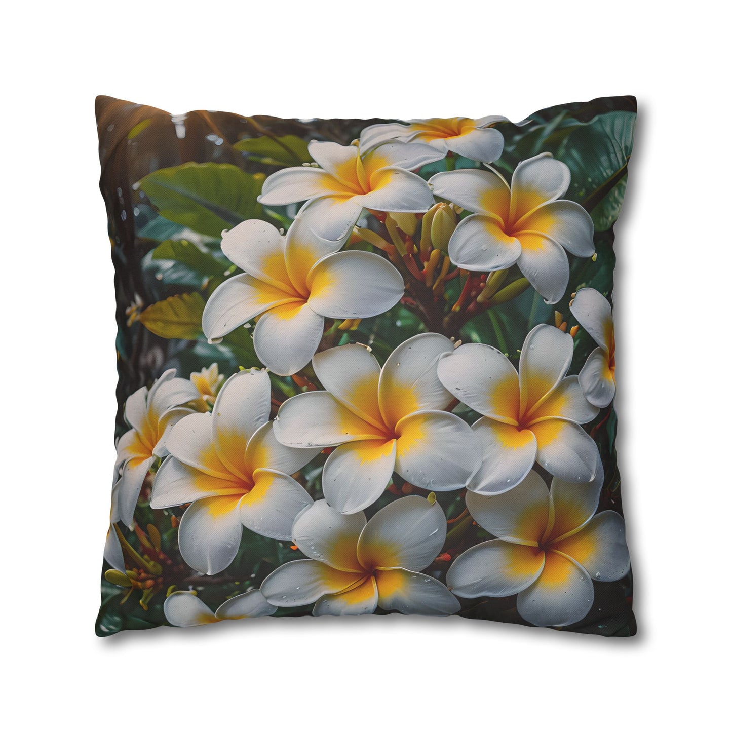 Plumeria Floral Decorative Pillowcase
