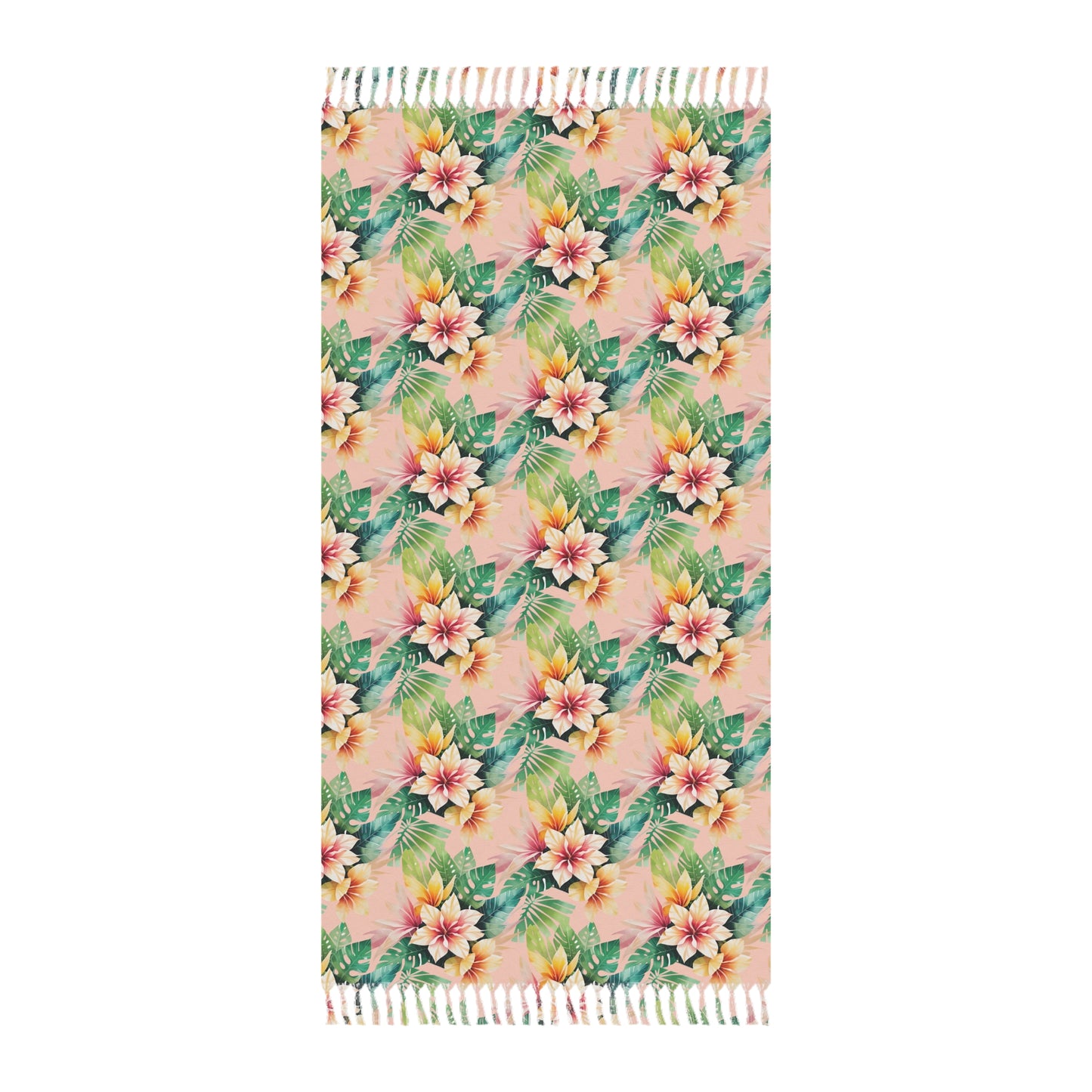 Boho Tropical Floral Beach Towel