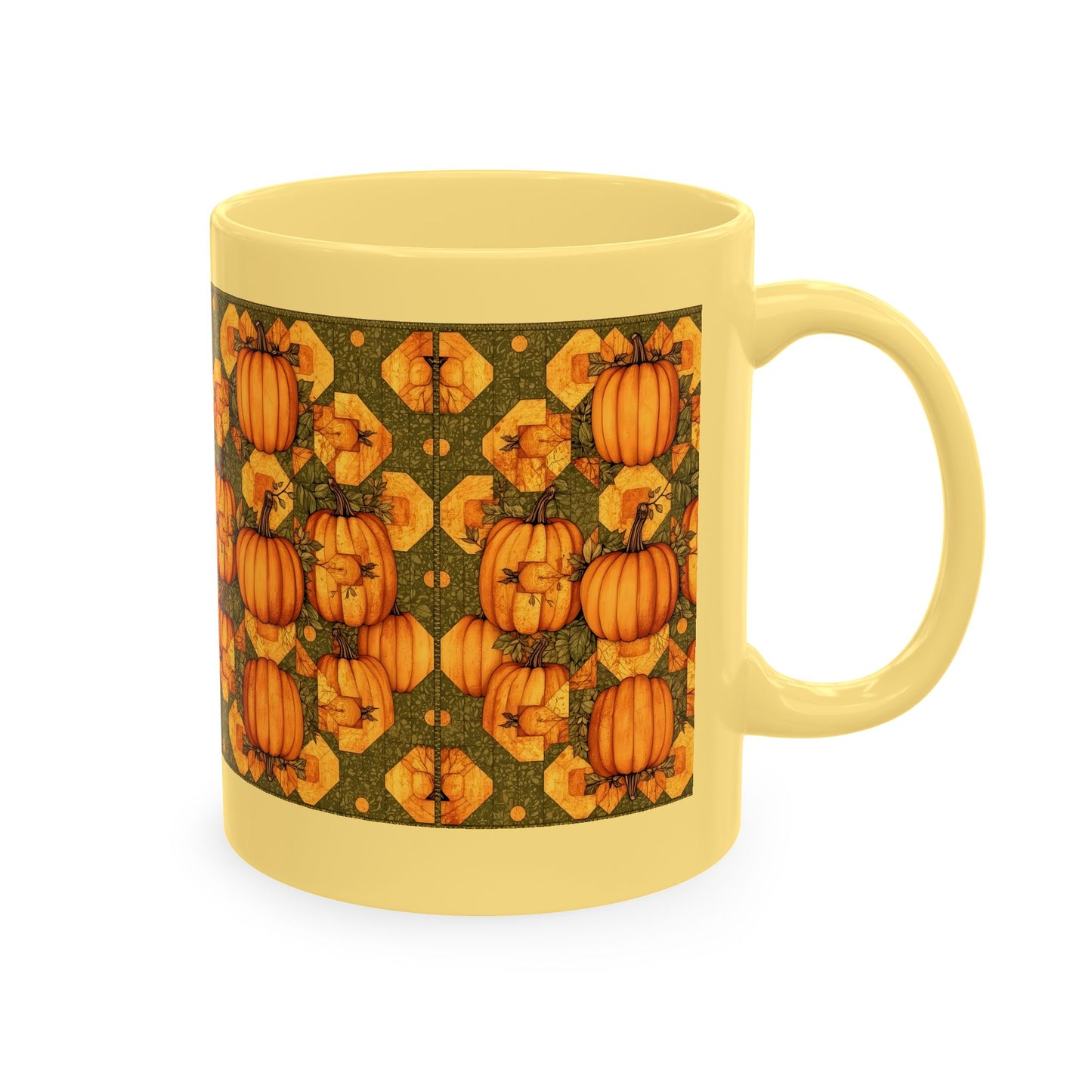 Pumpkin Quilt Patch Ceramic Mug