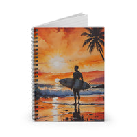Surfer Sunset Spiral Notebook