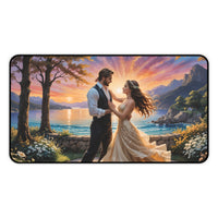 Romantic Sunset Dancing Couple Desk Mat