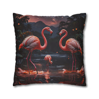 Flamingo Sunset Decorative Pillowcase