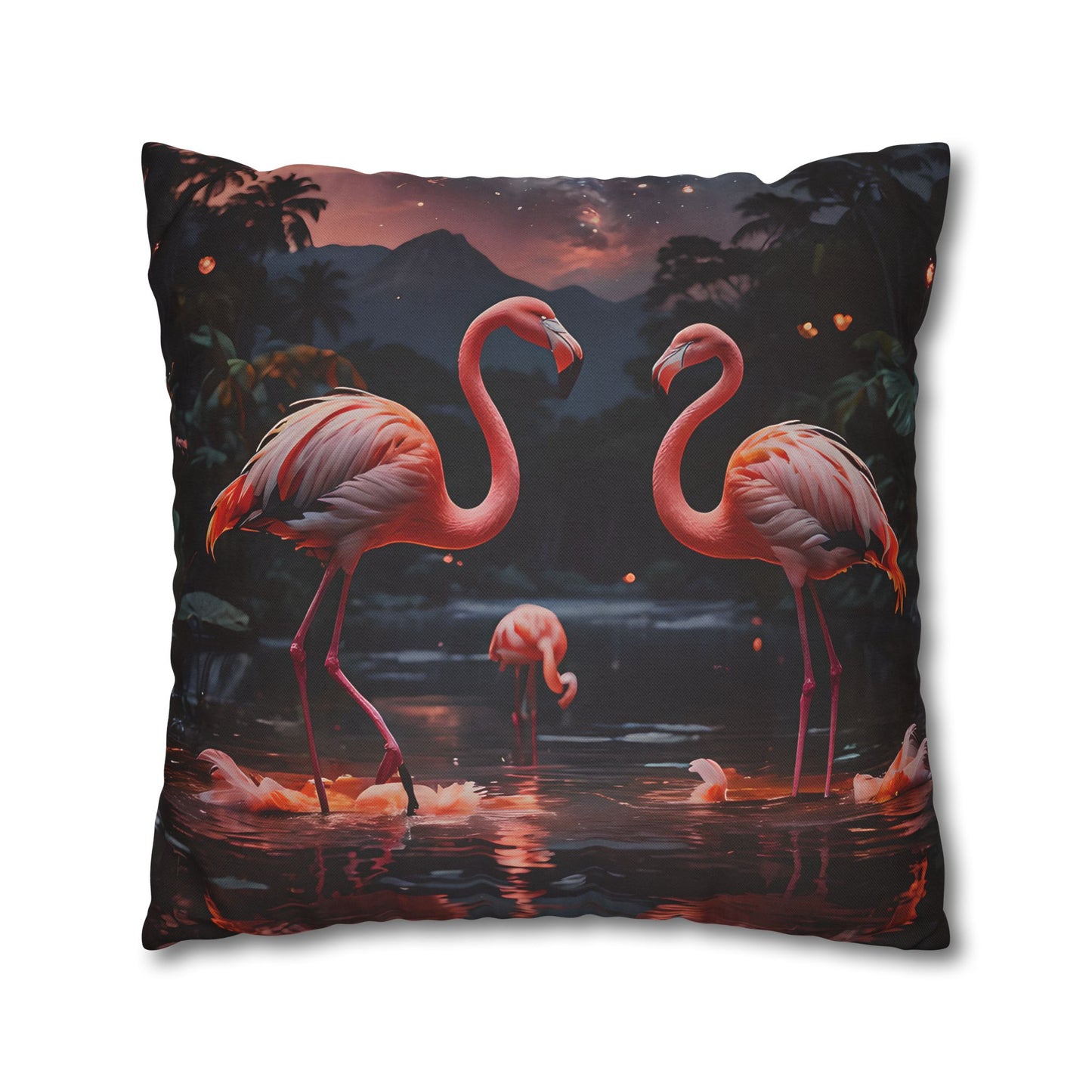 Flamingo Sunset Decorative Pillowcase