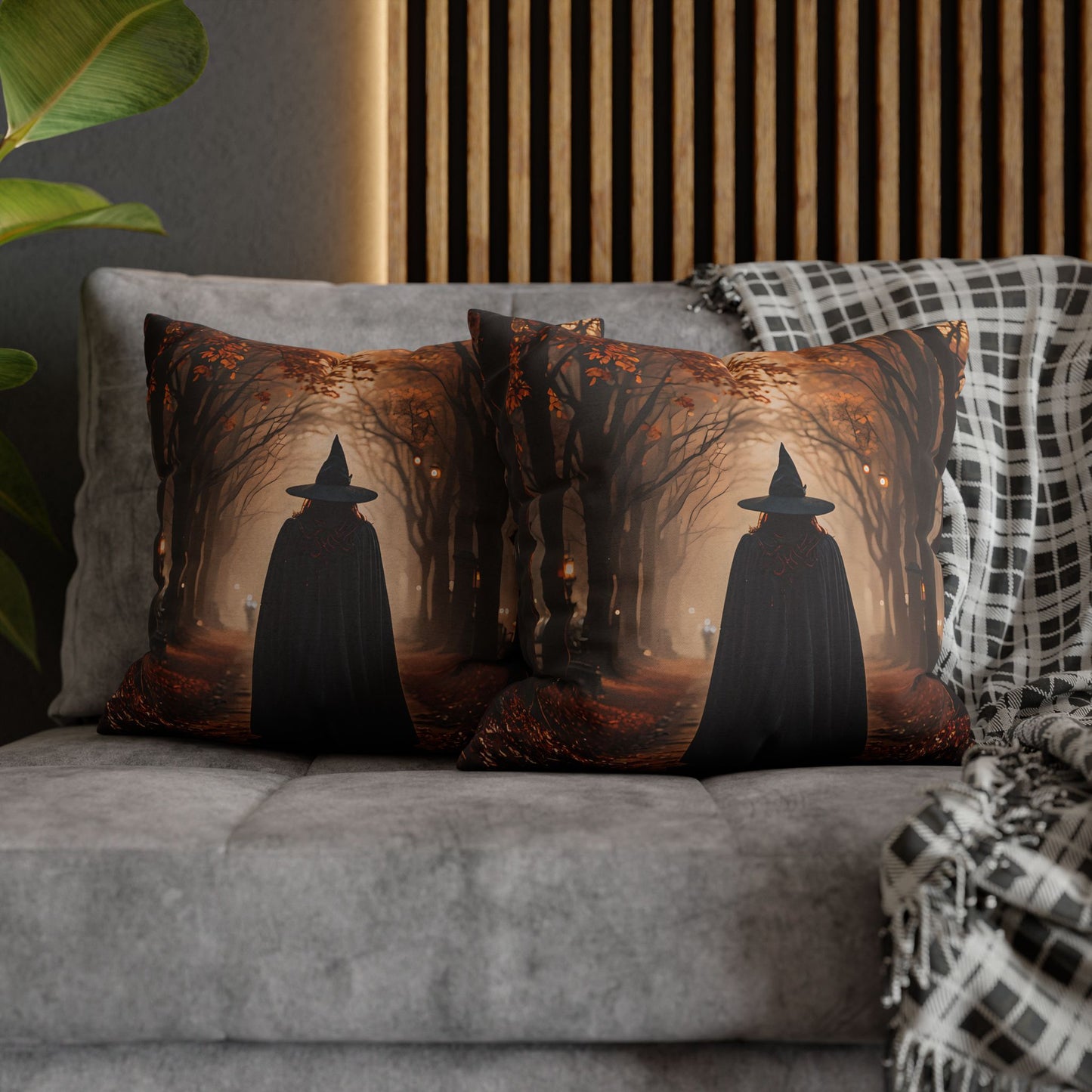 Witch in Autumn Forest Pillowcase