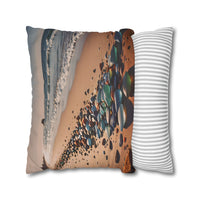 Colorful Sea Glass on Beach Pillowcase