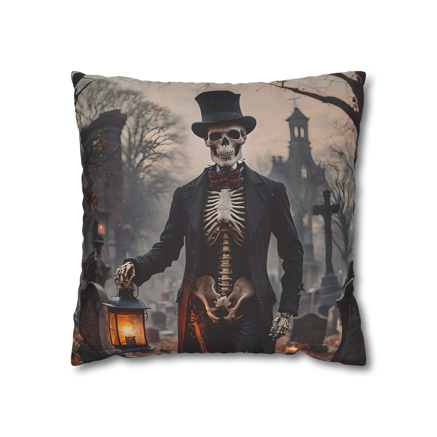 Gothic Skeleton Gentleman Pillow Cover