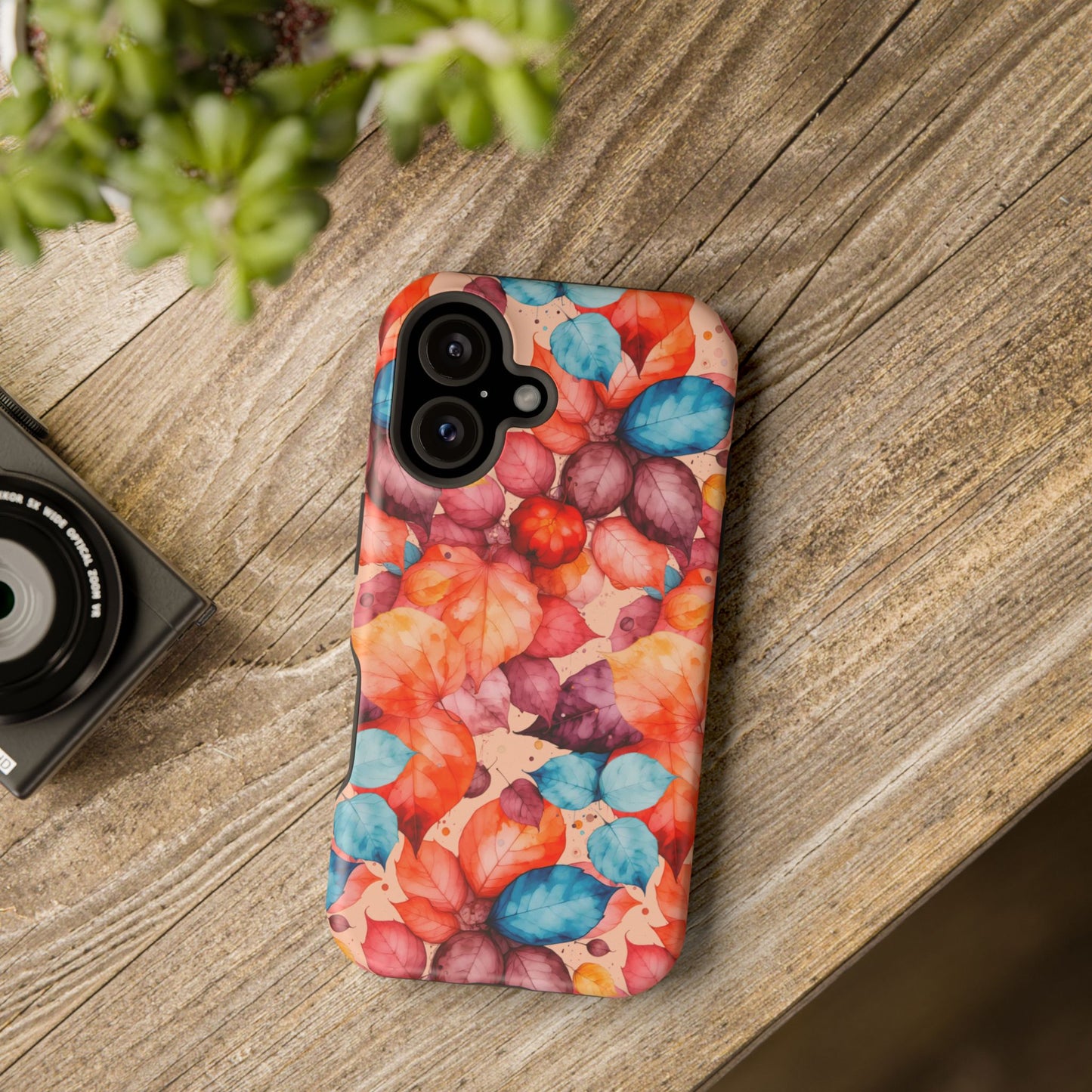 Watercolor Autumn Leaves Magnetic Phone Case