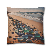 Colorful Sea Glass on Beach Pillowcase