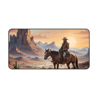 Western Cowboy Sunset Desk Mat