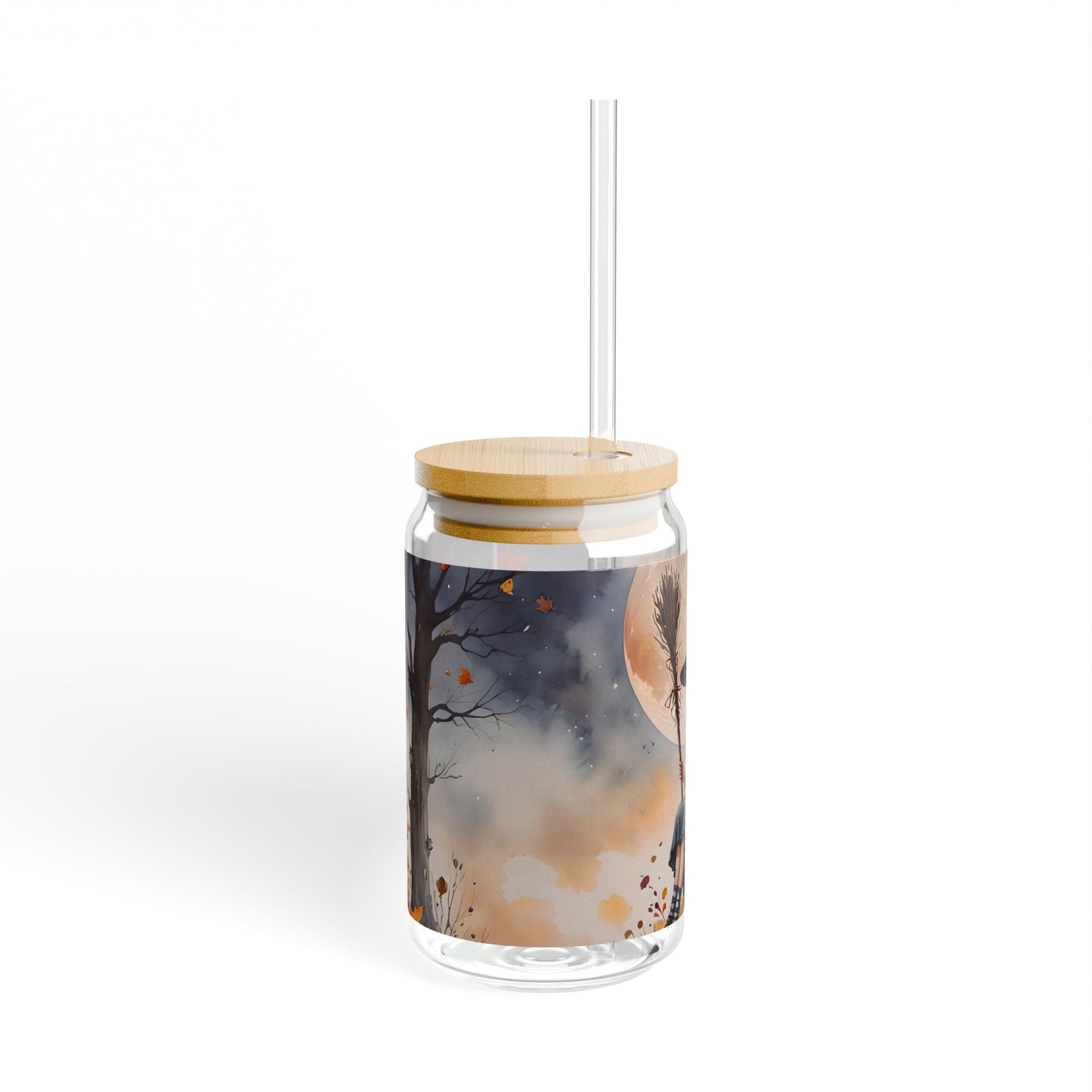 Cute Witch Moon Sipper Glass