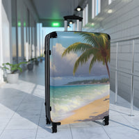 Palm Tree Seaside Cabin Suitcase