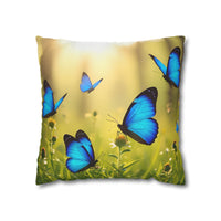 Blue Butterfly Decorative Pillowcase