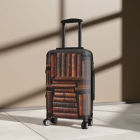 Vintage Book Collection on Shelf Cabin Suitcase