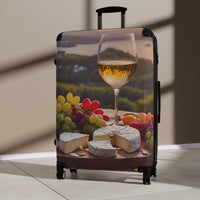 Wine & Cheese Suitcase Travel Luggage