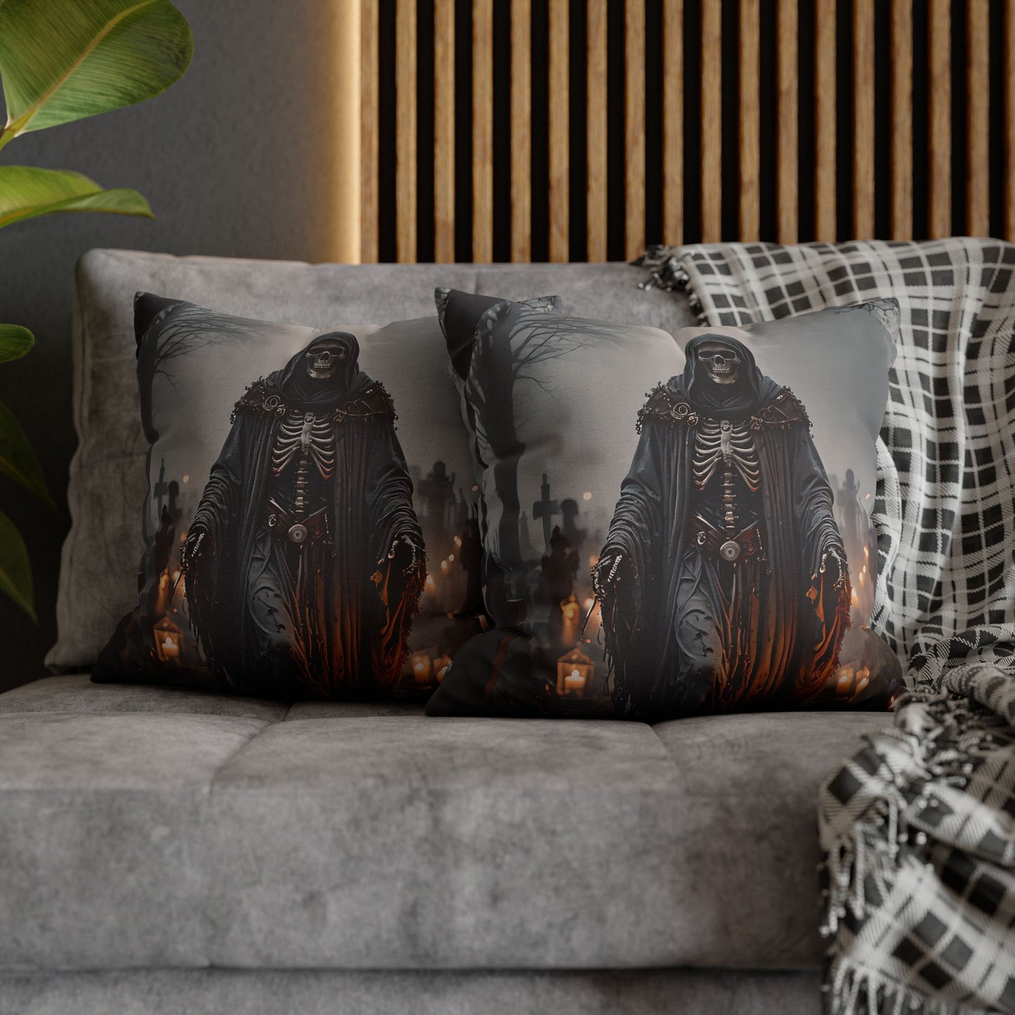 Grim Reaper Decorative Pillow Cover