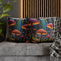 Colorful Forest Mushrooms Pillow Cover
