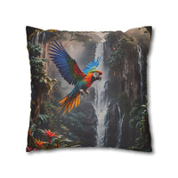 Waterfall Jungle Macaw Pillowcase