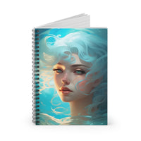 Ocean Blue Mermaid Muse Spiral Notebook
