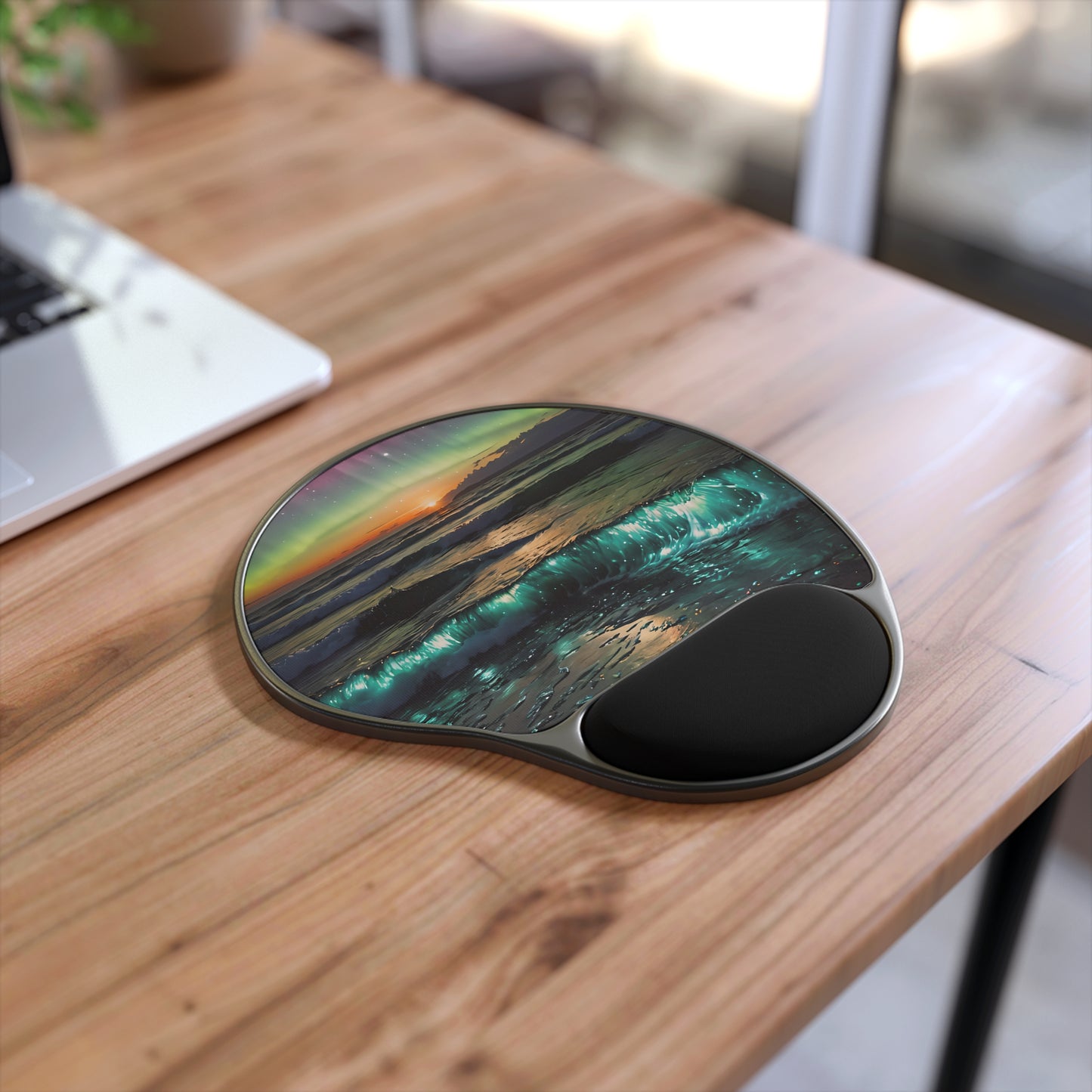 Sunset Beach Bioluminescent Waves Mouse Pad