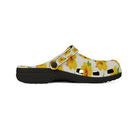 Yellow Hibiscus Clog Shoes