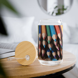 Artist Colored Pencils Sipper Glass