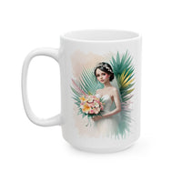 Tropical Bride Floral Ceramic Mug