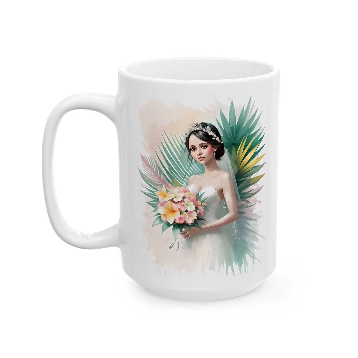 Tropical Bride Floral Ceramic Mug