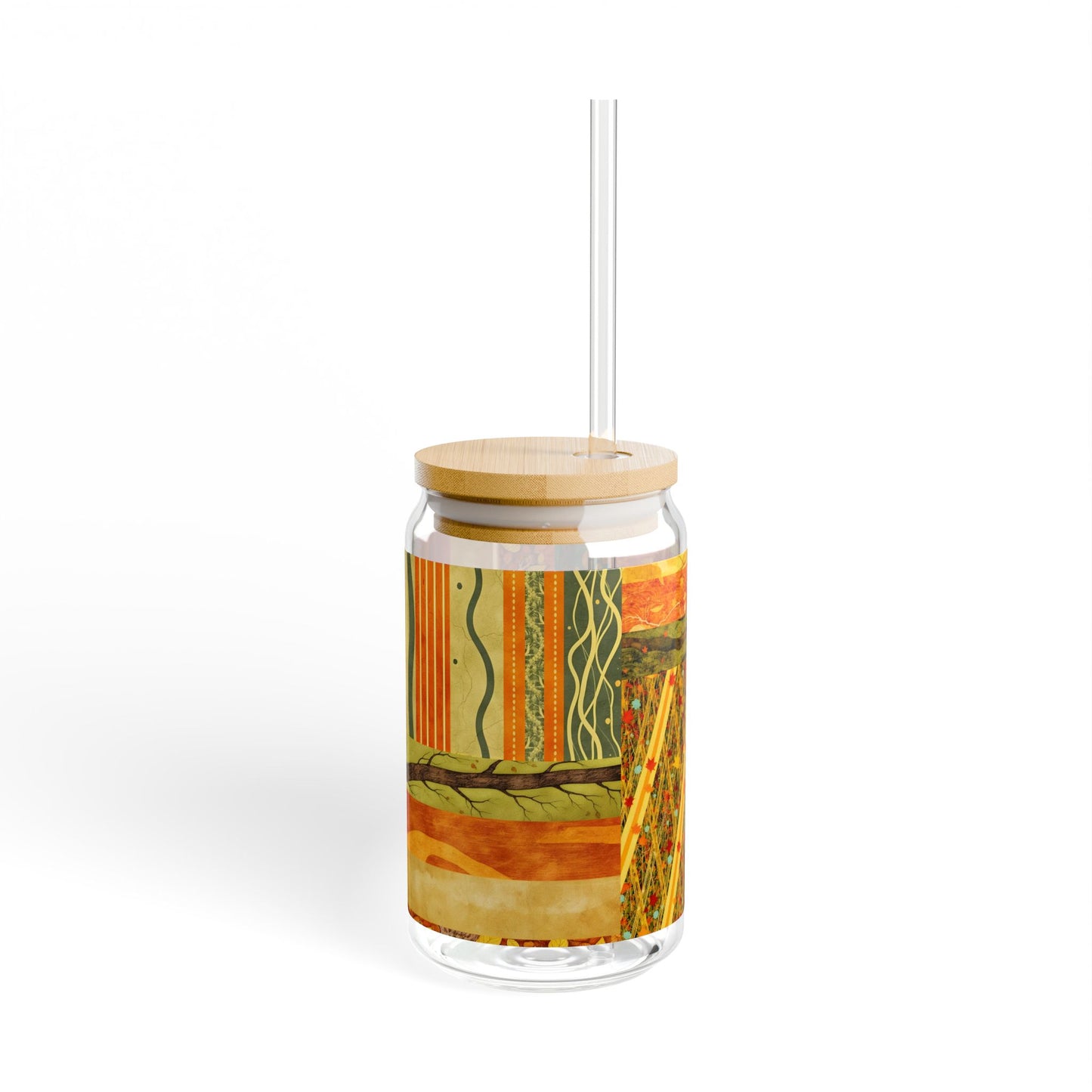 Autumn Abstract Pattern Sipper Glass