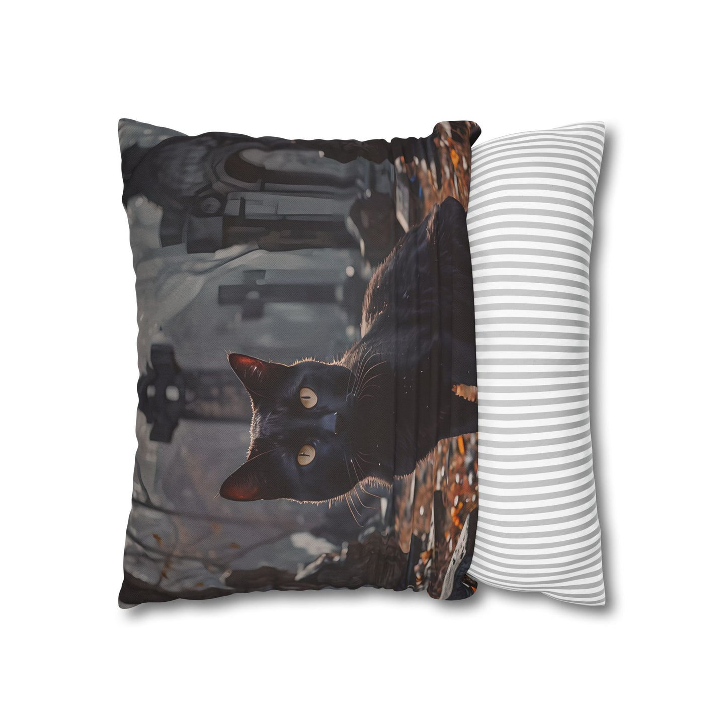 Black Cat Graveyard Pillow Cover