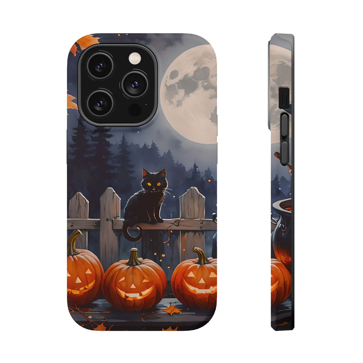 Black Cat Pumpkin Magnetic Phone Case