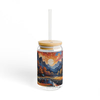Autumn Mountain Sunset Sipper Glass