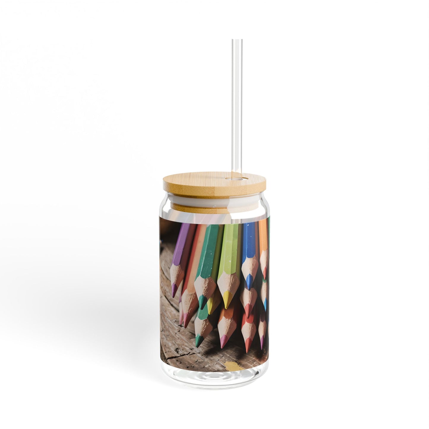 Artist Colored Pencils Sipper Glass