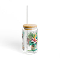 Tropical Floral Bride Sipper Glass