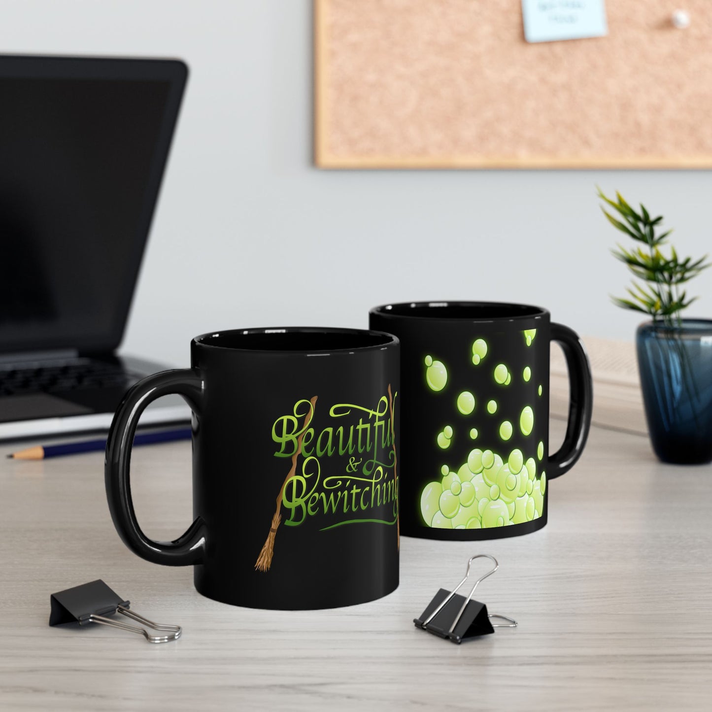 Bewitching - Beautiful - Witches Brew - Halloween Mug - Cauldron - Happy Halloween - Broom Sticks & Potions - 11oz. Mug