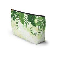 Green Botanical Accessory Pouch